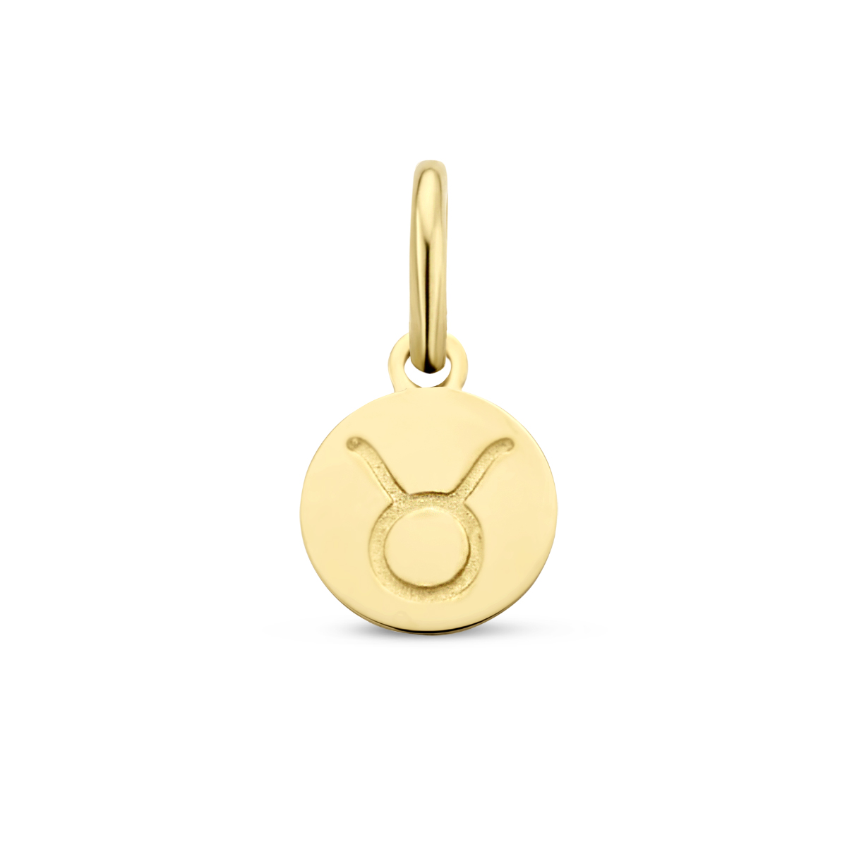 14k Geelgouden hanger uitgevoerd met een sterrenbeeld. De hanger heeft een totale hoogte van 1.2cm en een diameter van 6mm.
