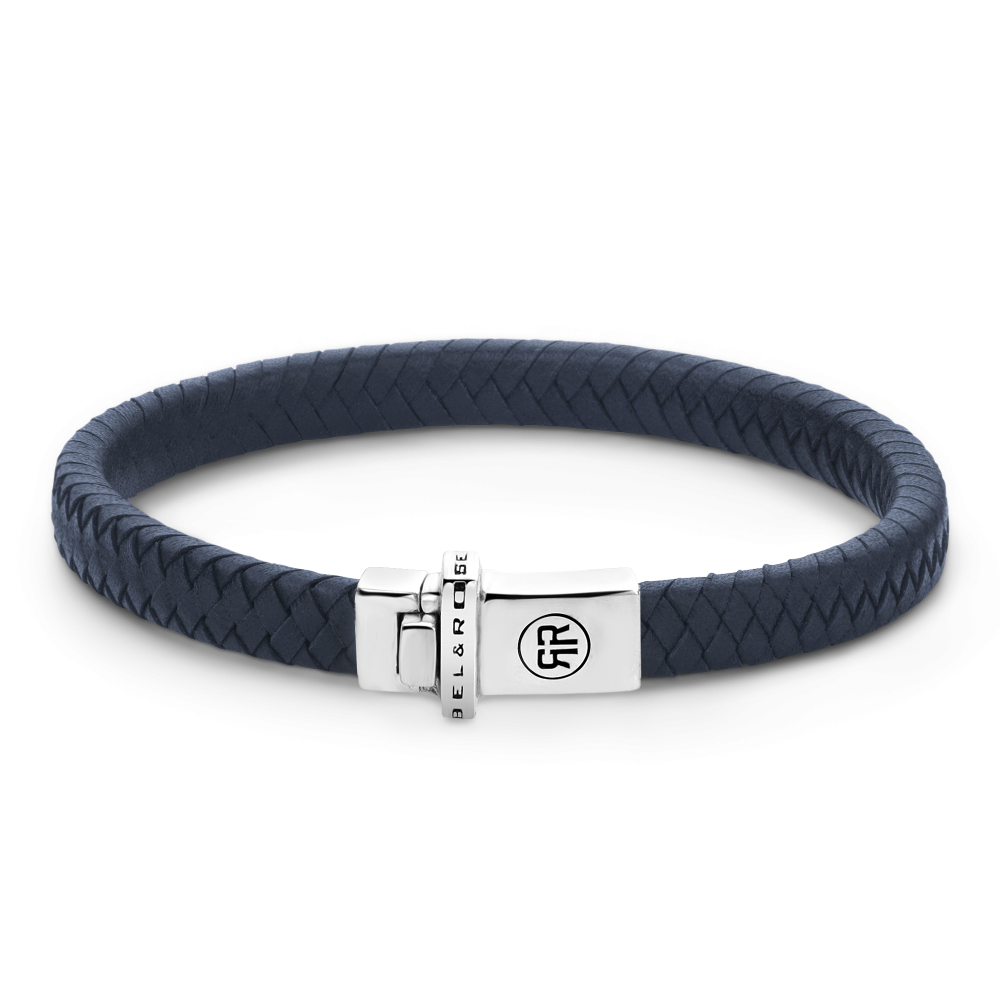 Rebel en Rose armband, Small Braided Navy M