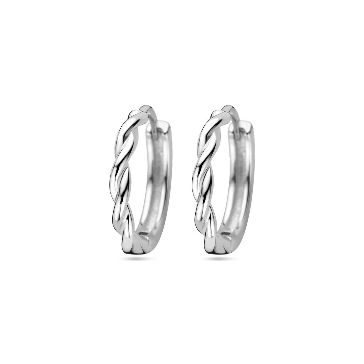 Gerhodineerd 925 zilveren klapoorringen met een afmeting van 13x2.0mm.