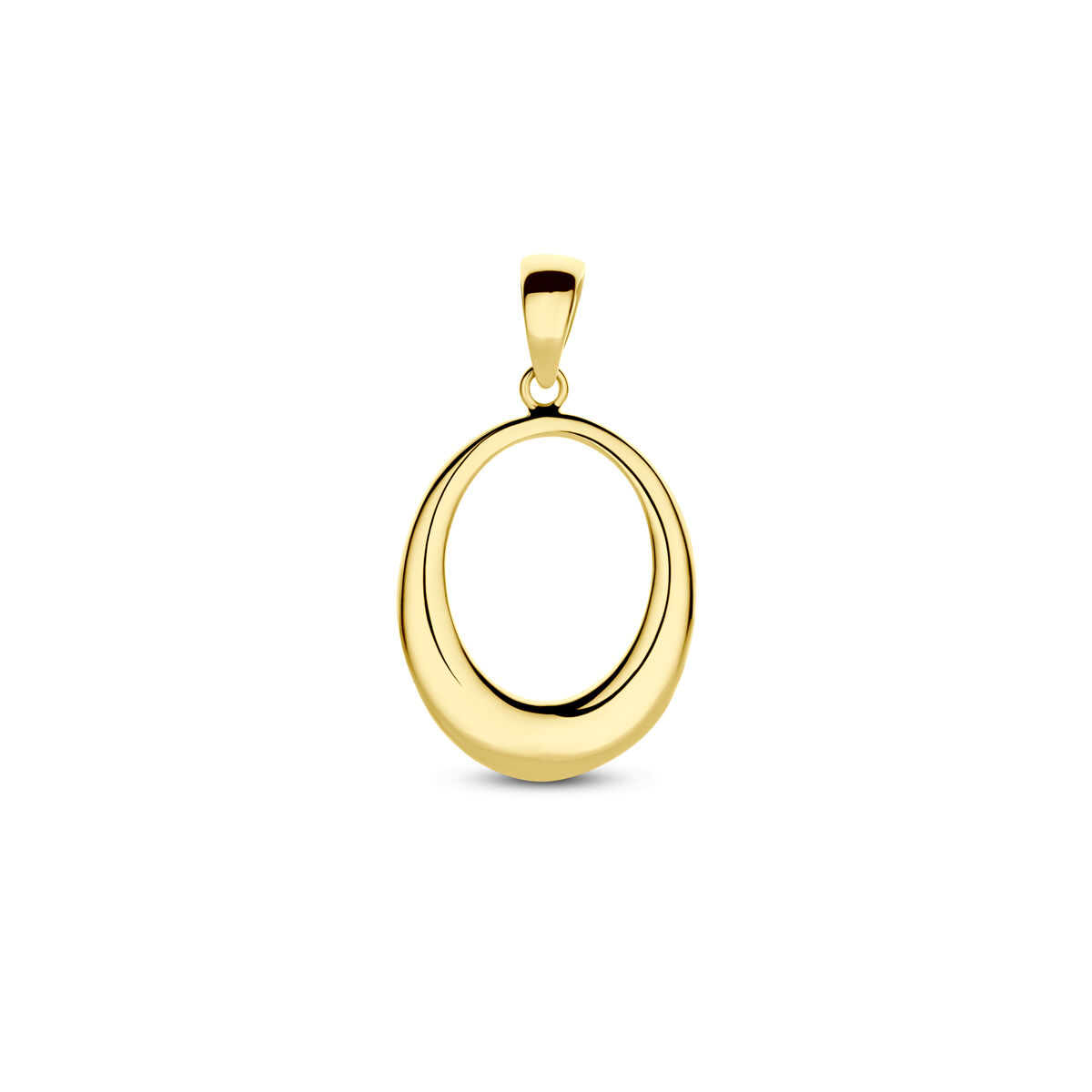 Gouden hanger ovaal 14.5x12 mm