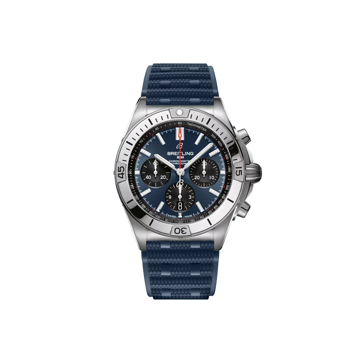 Dit Breitling horloge behoort tot de Breitling Chronomat collectie. 
Referentienummer: AB0134101C1S1
Caliber: Breitling 01 (Manufacture)
