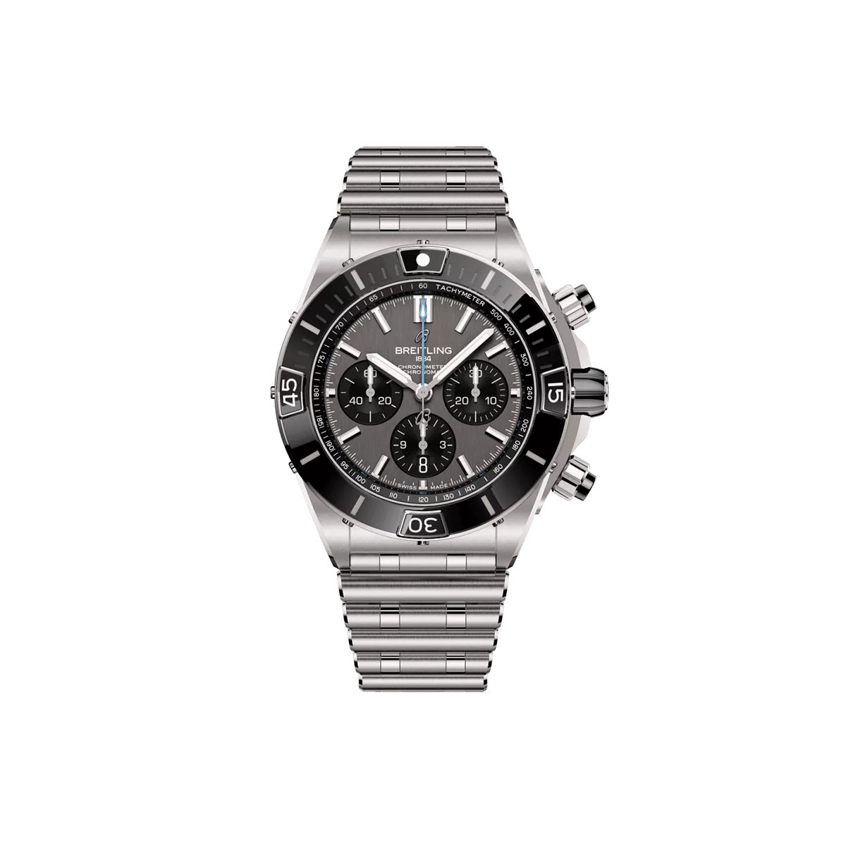 Dit Breitling horloge behoort tot de Breitling Chronomat collectie. 
Referentienummer: EB0136251M1E1
Caliber: Breitling 01 (Manufacture)
