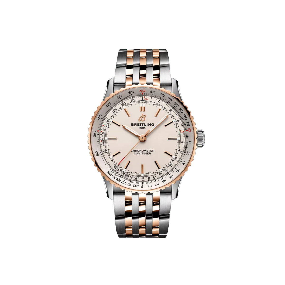Dit Breitling horloge behoort tot de Breitling Navitimer collectie. 
Referentienummer: U17329F41G1U1
Caliber: Breitling 17
