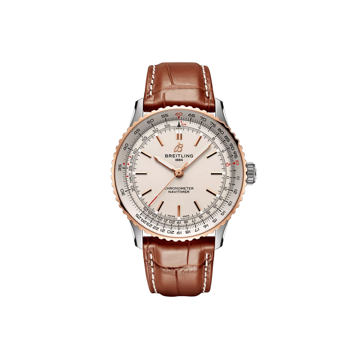 Dit Breitling horloge behoort tot de Breitling Navitimer collectie. 
Referentienummer: U17329F41G1P1
Caliber: Breitling 17
