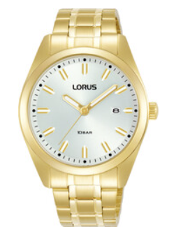 Lorus quarts heren pols horloge goudkleurig model RH982PX-9 met Hardlex mineraal glas 10ATM waterdicht.