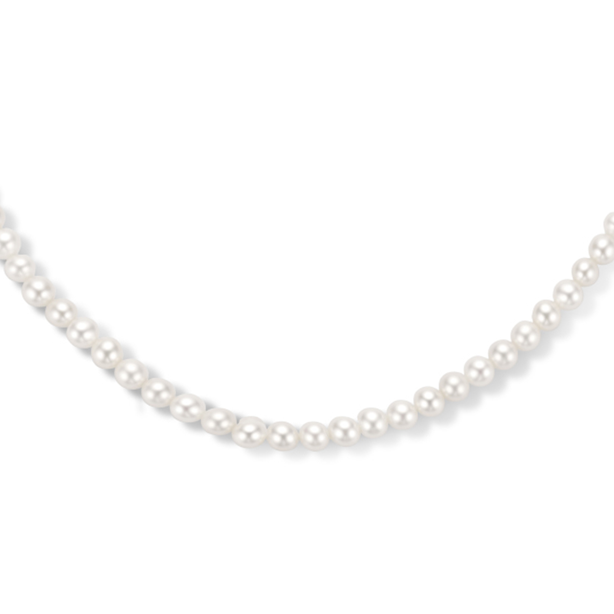 14k Geelgouden collier met zoetparels van 4mm. Het collier heeft een draaglengte van 42cm.