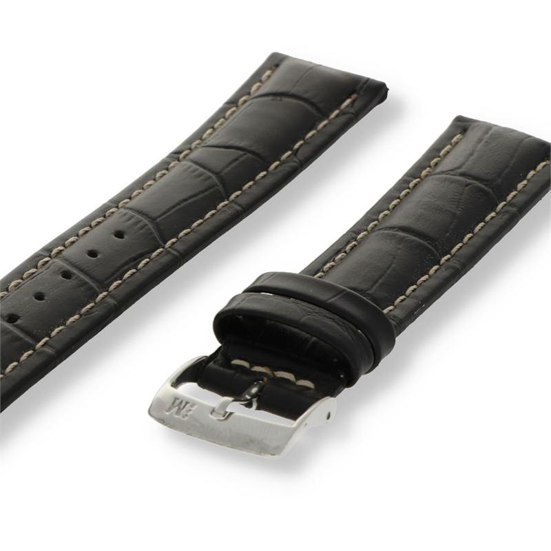 Dit Morellato Horlogeband Plus heeft een elegante alligatorprint en is gemaakt van hoogwaardig zwart kalfsleer. De band is 18mm breed en past op de meeste horloges. Het beste manier om het te dragen is strak om de pols voor een klassieke en stijlvolle uitstraling. De band is perfect voor zowel formele als informele gelegenheden. Upgrade nu je horloge met deze prachtige band!