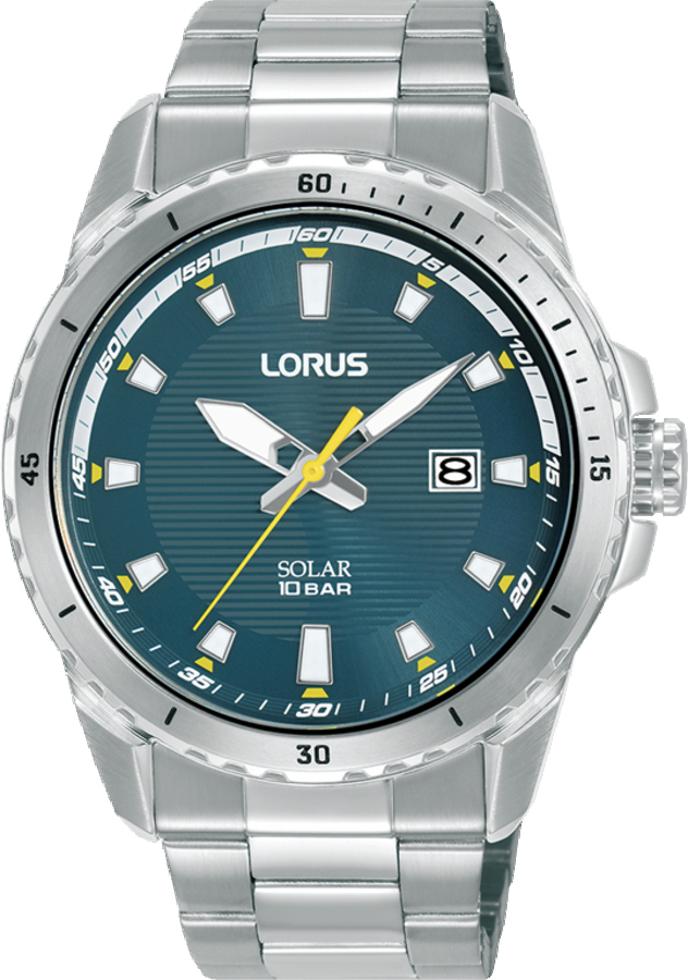 Dit is een herenhorloge van het merk Lorus. Het is een analoog horloge gemaakt van staal. De diameter van de kast is 42 mm en de kast is 11.2 mm dik.
De verdere specificaties van het horloge zijn als volgt:
Kastvorm: rond
Kastkleur: zilverkleurig
Kastmateriaal: staal
Bandbreedte: 21 mm
Bandlengte: 252 mm
Sluiting: vouwsluiting met drukker
Wijzerplaatkleur: blauw
Glassoort: hardlex mineraal glas
Waterdichtheid: 10 ATM
Techniek: solar