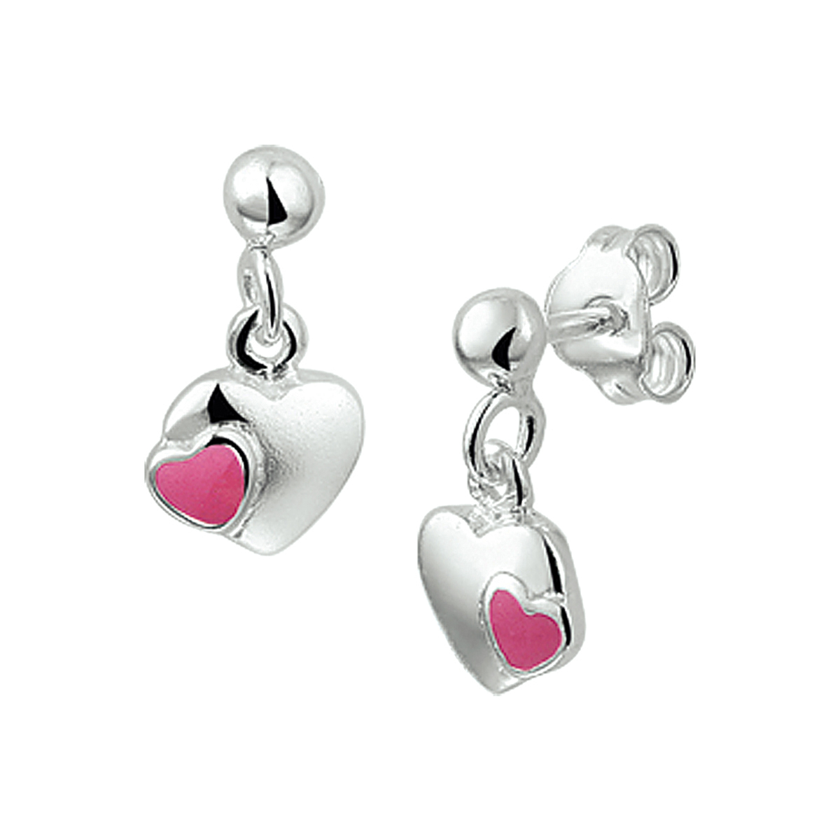 Beschrijving: Zilveren oorhangers met een hartje en roze emaille.
Doelgroep: kinderen
Breedte: 7 mm
Hoogte: 6 mm