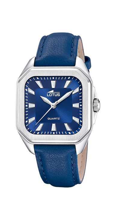 Dit Lotus Dames Blauw Horloge heeft een blauwe wijzerplaat met zilveren details en een blauwe leren band. Het horloge is waterbestendig en heeft een quartz uurwerk. Draag dit horloge casual met een jeans en T-shirt of chique met een jurk voor een stijlvolle look. Maak je outfit compleet met dit trendy horloge van Lotus.