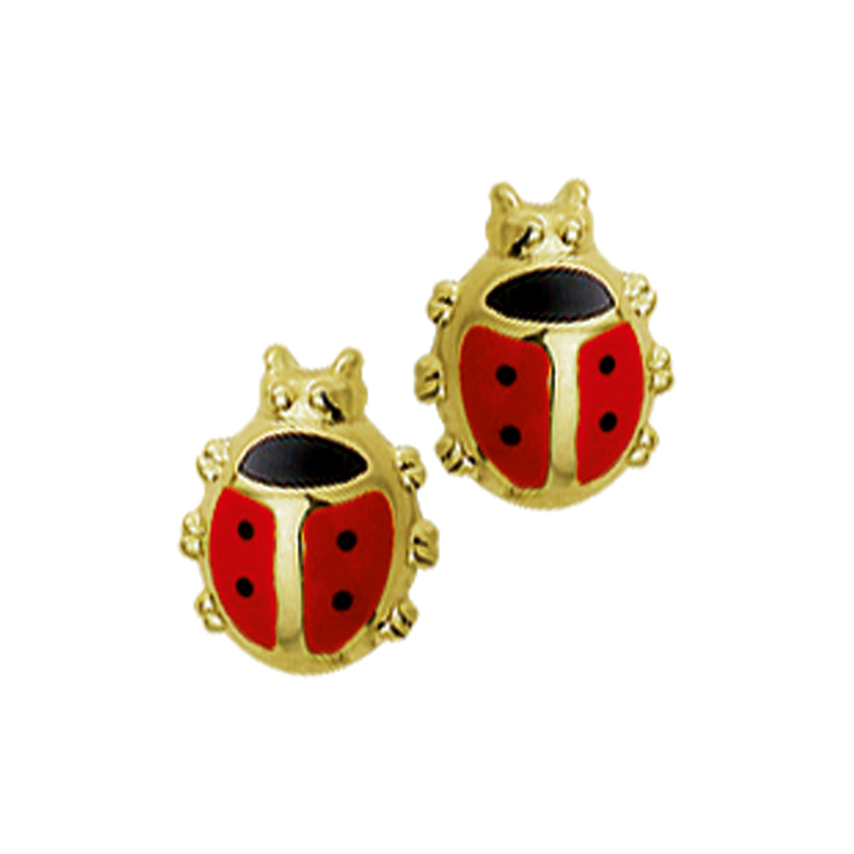 Beschrijving: Geelgouden oorknoppen met een kever. 
Verpakt per: 1
Doelgroep: kinderen
Breedte: 6.5 mm
Hoogte: 8 mm