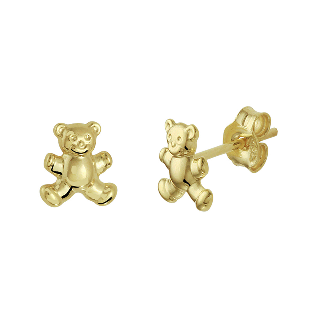 14k Geelgouden oorknoppen in de vorm van een beer met een afmeting van 6.0x6.0mm. 
De oorknoppen zijn te combineren met bijpassende beer sieraden uit onze collectie. 
