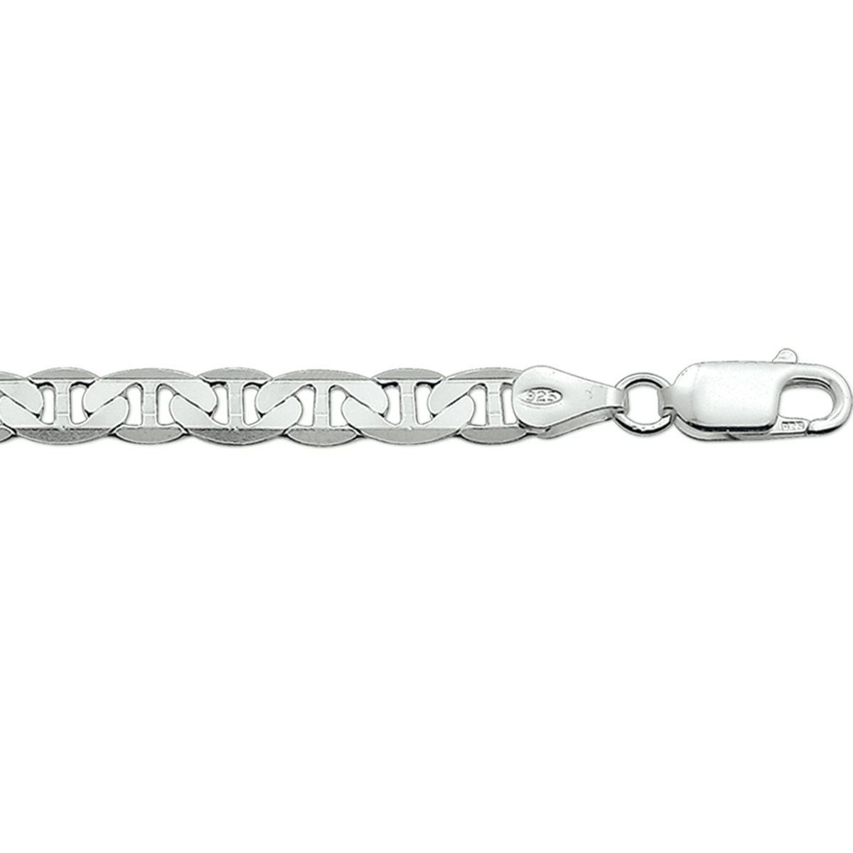 Beschrijving: Zilveren collier met anker schakel. 
Doelgroep: heren
Breedte: 5.5 mm
Langste lengte: 50 cm