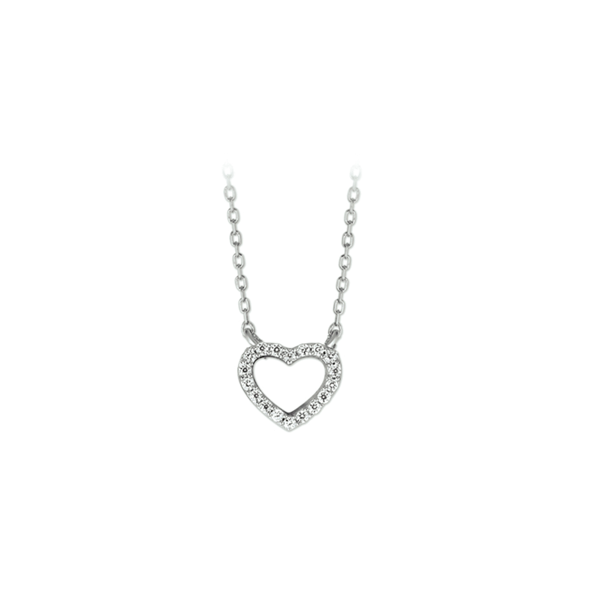 Gerhodineerd zilveren 1mm anker collier met een open hart van 8.6x10.4mm belegd met een luxe rijzetting van briljant geslepen zirkonia. De lengte van het collier bedraagt 40cm met 4cm extensie. Tip: Leuk om kado te geven aan dierbare of geliefde!. Gegarandeerd dat de schitterende zirkonia stenen en het hart gewaardeerd zal worden.
Doelgroep: dames
Breedte: 10.5 mm
Kortste lengte: 40 cm
Langste lengte: 44 cm
Hoogte: 8.5 mm