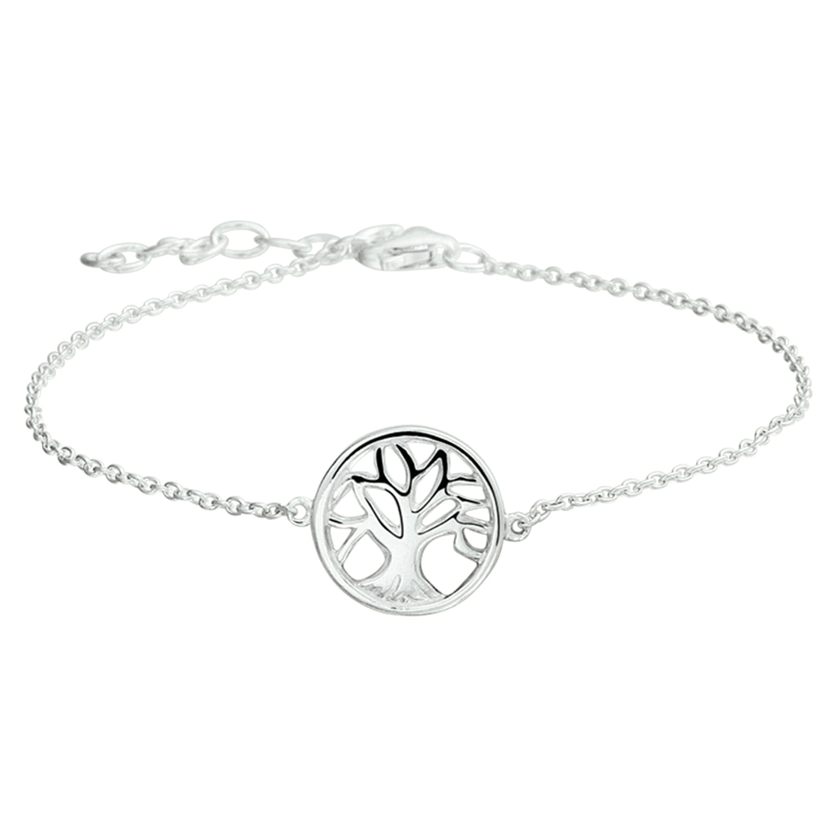 Beschrijving: Gerhodineerd zilveren armband met een levensboom. De lengte bedraagt 15.5cm met 2.5cm extensie. 
Verpakt per: 1
Doelgroep: dames
Breedte: 11.5 mm
Kortste lengte: 15.5 mm
Langste lengte: 18 mm