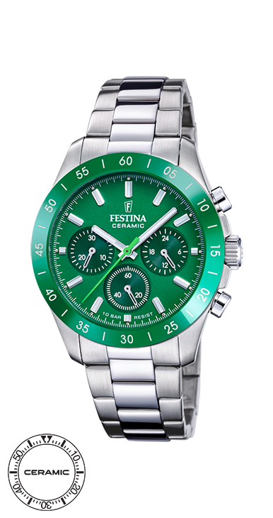 Festina dames horloge F20693/5 met een keramisch staal kast.



Met vrolijke en zomerse tinten zijn de nieuwe Festina Ceramic horloges een uitdrukking van vitaliteit en optimisme, ideaal voor degenen die een vleugje kleur en zorgeloosheid aan hun stijl willen toevoegen. Met een kast van 39mm passen deze horloges perfect om alle polsen, waardoor het traditionele onderscheid tussen 'heren'- en 'dames'-horloges wordt geëlimineerd.



Festina horloges zijn de perfecte mix van elegantie en functionaliteit.Festina biedt een herkenbaar design, constante technologische evoluties en en een perfecte prijs/kwaliteit garantie.

