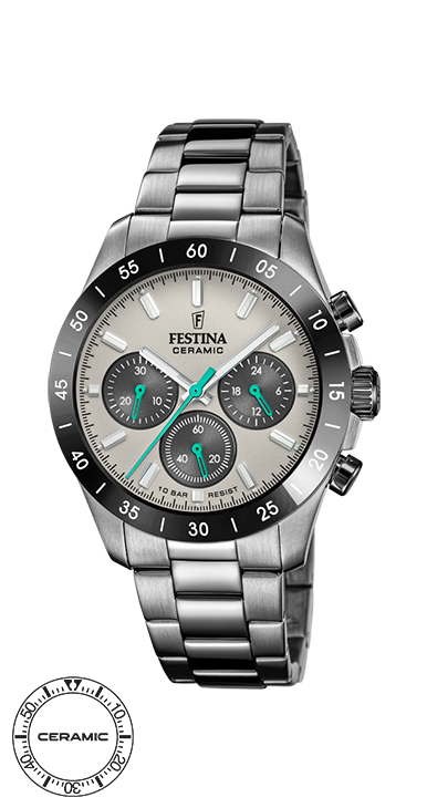 De Festina Horloge Unisex Zwart Ceramic chronograaf heeft een stoere zwarte keramische band en een chronograaf functie. Het horloge is waterdicht tot 100 meter en perfect voor dagelijks gebruik of speciale gelegenheden. Draag dit horloge met trots bij elke outfit en wees altijd stijlvol en punctueel. Een veelzijdig en tijdloos accessoire voor alle gelegenheden. Aarzel niet en bestel vandaag nog!