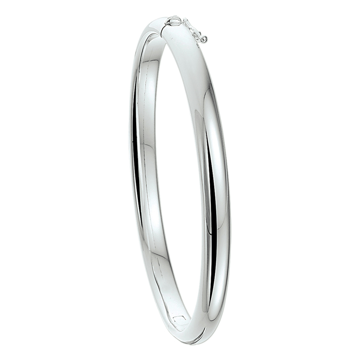 Beschrijving: Zilveren slavenarmband met een bolle buis en een scharnier-sluiting. 
Verpakt per: 1
Doelgroep: dames
Breedte: 6 mm