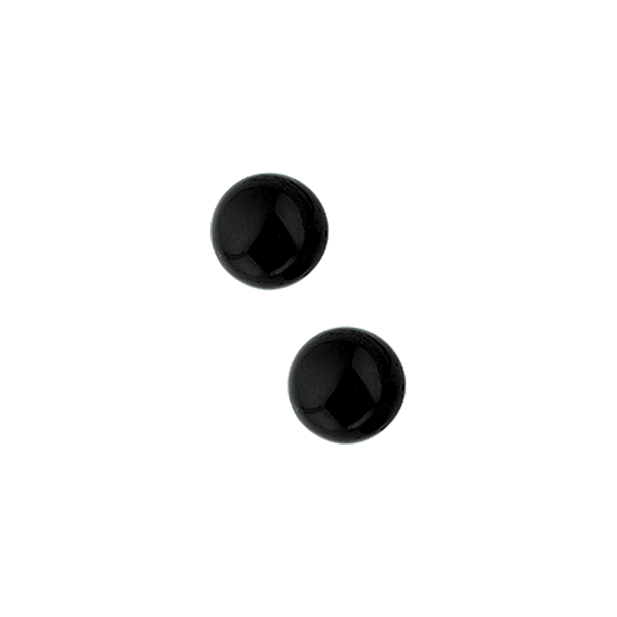 Gerhodineerd zilveren oorknoppen met onyx.  
Steenmaat: 6 mm