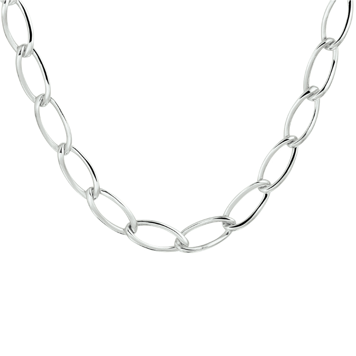 Gerhodineerd 925 zilveren collier met een schakelbreedte van 7.2mm. Het collier heeft een draaglengte van 45cm en is uitgevoerd met een stevige karabijn sluiting.