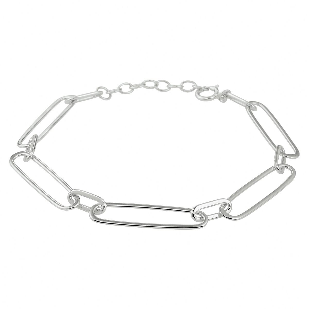 Gerhodineerd 925 zilveren armband met een schakelbreedte van 6mm. De armband heeft een draaglengte van 17cm met een extensie van 2cm.