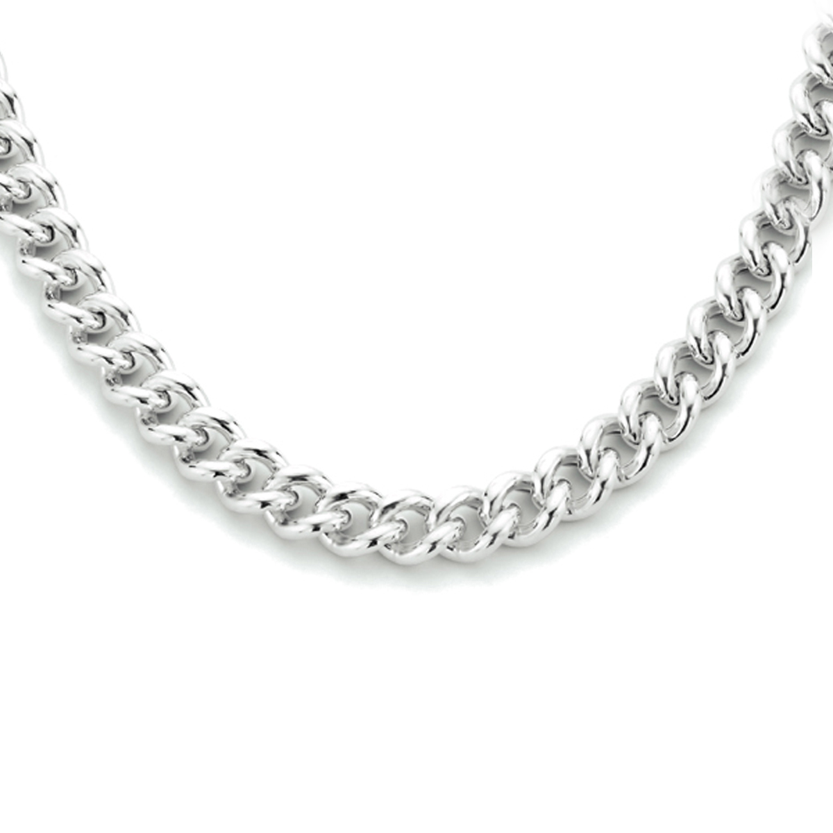 Gerhodineerd 925 zilveren gourmet collier met een schakelbreedte van 5.4mm. Het collier heeft een draaglengte van 41cm met een extensie van 4cm en een stevige karabijn sluiting.