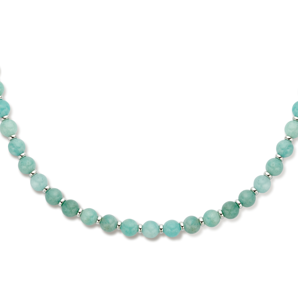 collier amazoniet en ringetjes 6,0 mm 42 + 3 cm