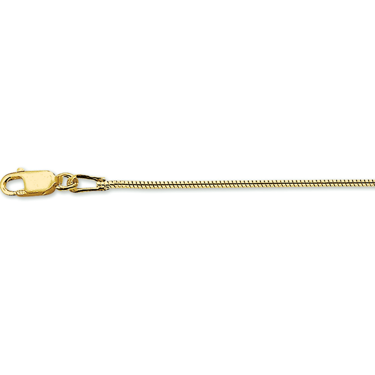 Geelgouden slangen collier
Breedte: 1.4 mm
Langste lengte: 50 mm
