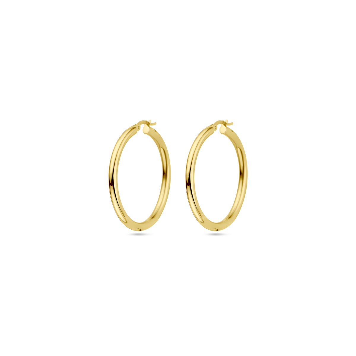 14kt geelgouden oorringen 36x3mm rond