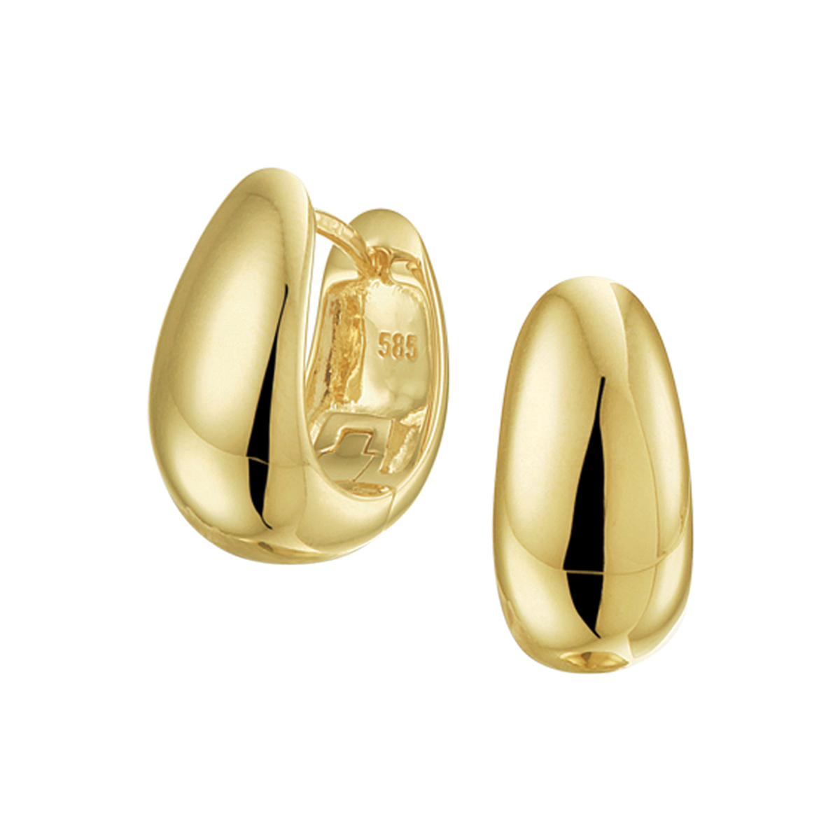 Beschrijving: Geelgouden klapcreolen. 

Doelgroep: dames
Breedte: 8 mm
Hoogte: 15.5 mm