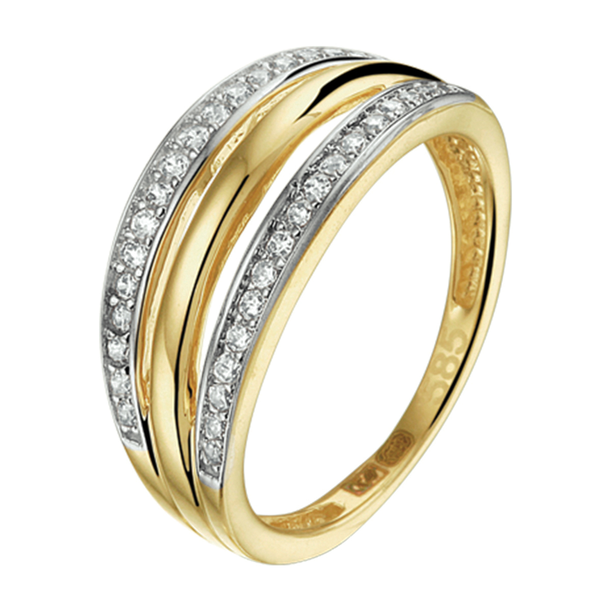 Beschrijving: Ring zirkonia bicolor geel- en witgoud gestift.
Uniekenummer serie: 36281
Verpakt per: 1
Doelgroep: dames
Ringmaat: 17.75 mm (56)
Breedte: 8 mm