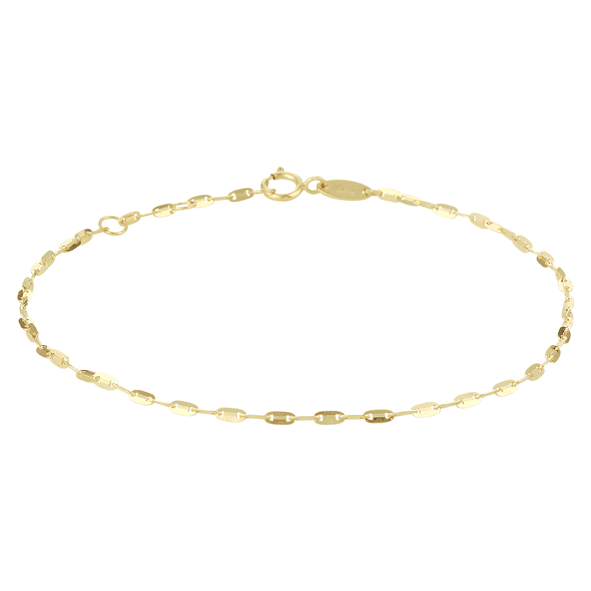 14k Geelgouden enkelbandje met een schakelbreedte van 1.5mm. Het enkelbandje heeft draaglengtes van 24 tot 26cm.