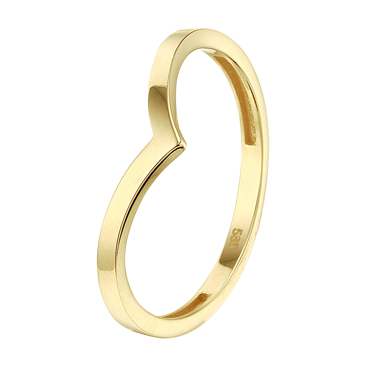 14k Geelgouden ring. De ring heeft een breedte van 5.5mm.
