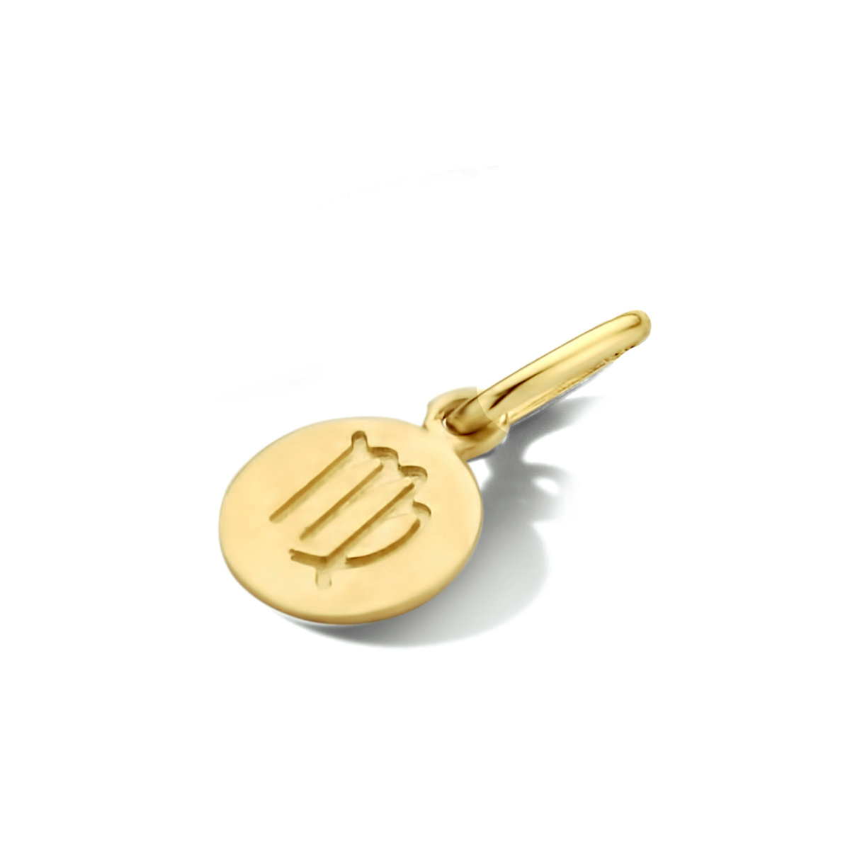 14k Geelgouden hanger uitgevoerd met een sterrenbeeld. De hanger heeft een totale hoogte van 1.2cm en een diameter van 6mm.
