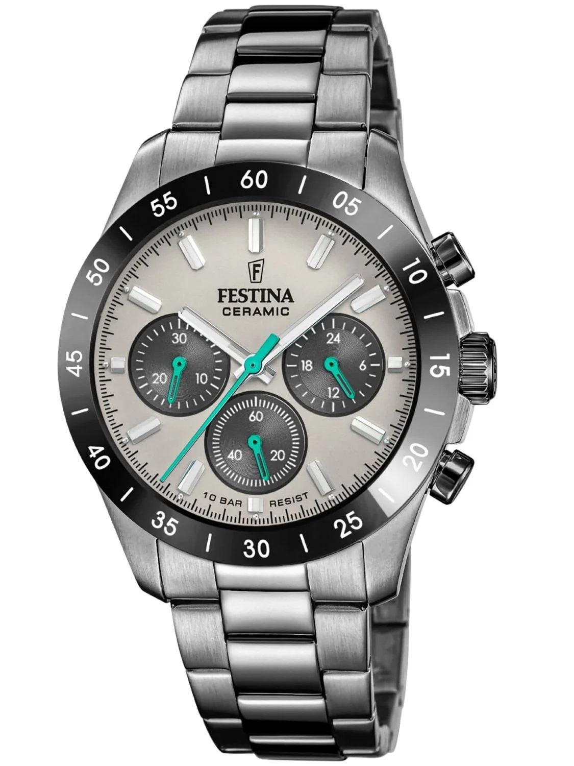 Festina - Chronograaf Quartz met keramische lunette, gunmetal PVD, 100 meter WR, Mineraalglas - F20703/1