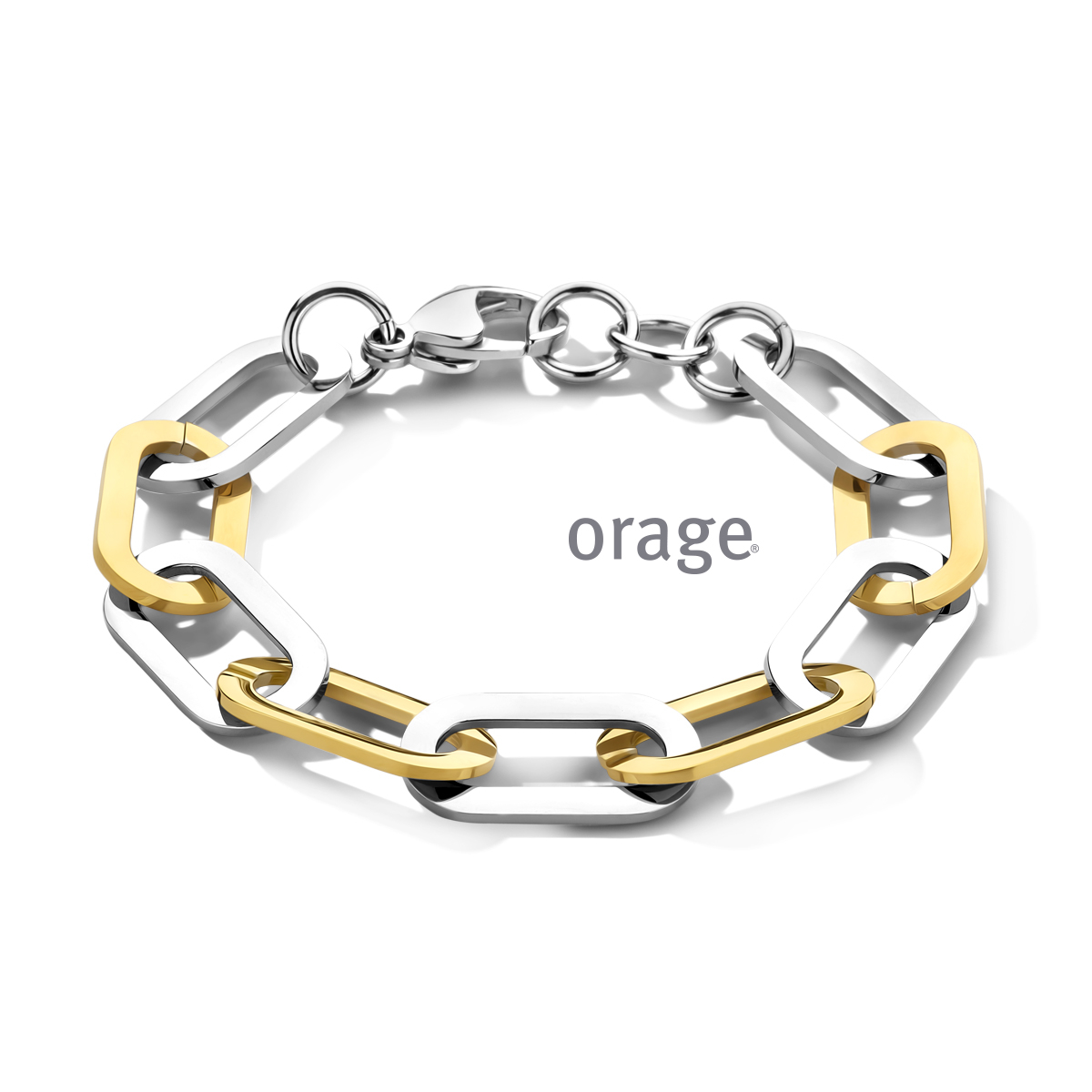 Uit de collectie van Orage:

Mooie collier van Orage in verguld geel goud staal gecombineerd met wit staal

Deze armband is een zwaarder model, een echte blikvangen

Deze armbandis mooi te combineren met de bijpassende oorhangers AW130 of AW129 en de bijpassende collier 

De lengte van de armband is 21cm
