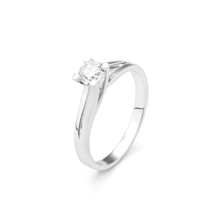 FACET - wit goud solitair ring, bezet met 1 briljant geslepen diamant 0.43ct - R1106106