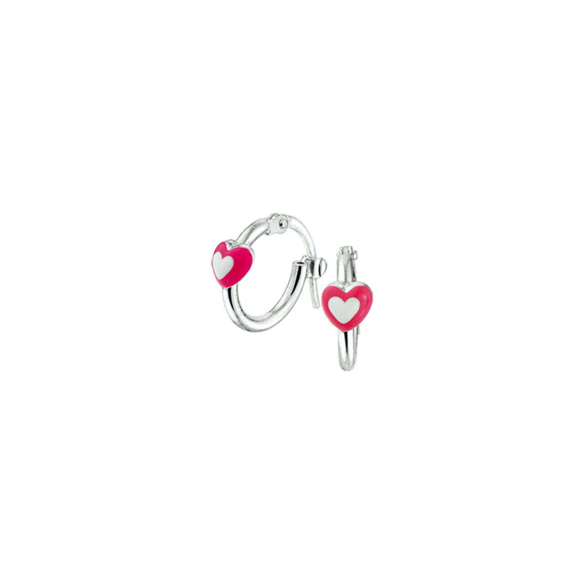 Beschrijving: Zilveren creolen met een hart en roze emaille. 
Verpakt per: 1
Doelgroep: kinderen
Breedte: 5 mm