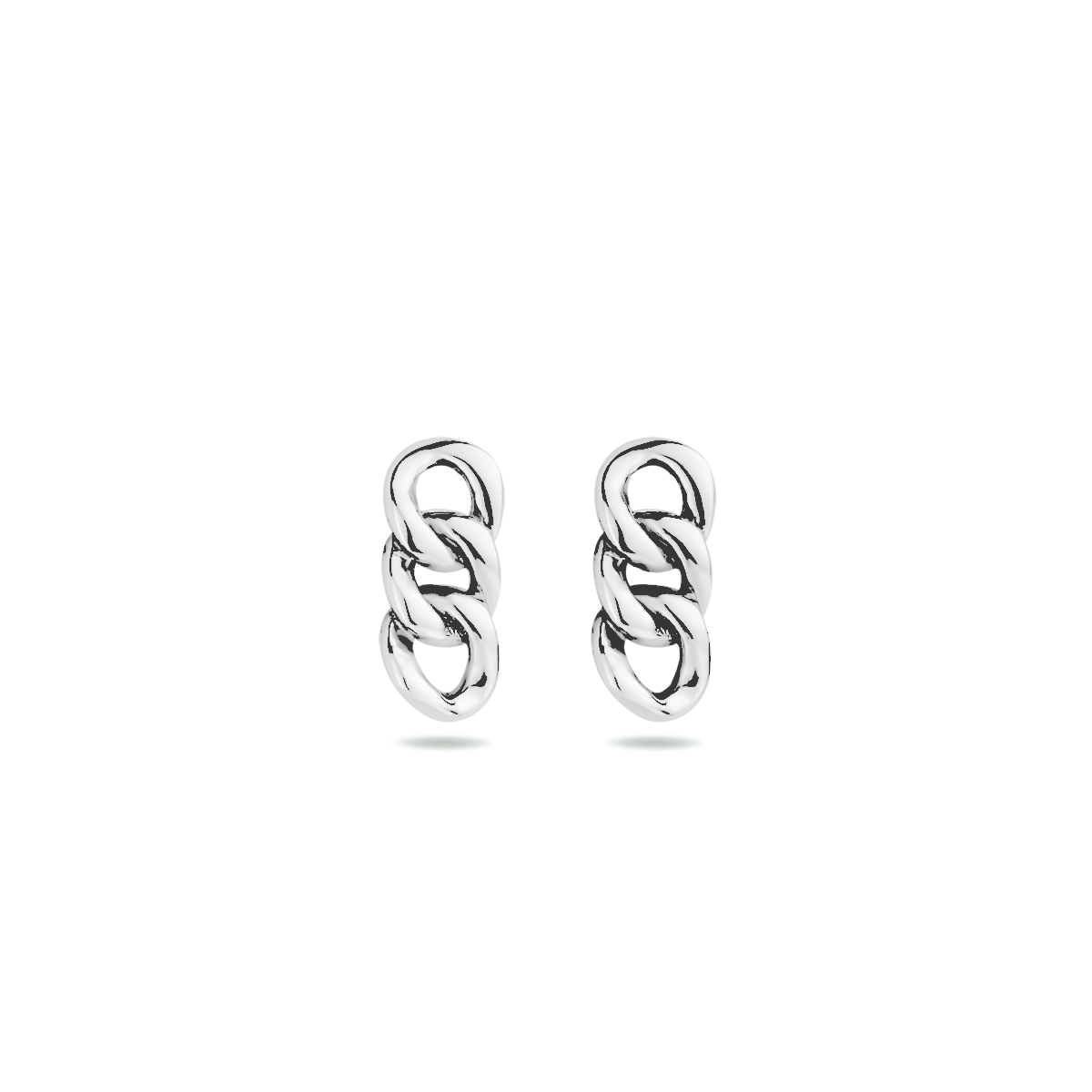 Gerhodineerd 925 zilveren oorhangers uitgevoerd in schakelvorm. De oorhangers hebben een afmeting van 8x3.5mm.