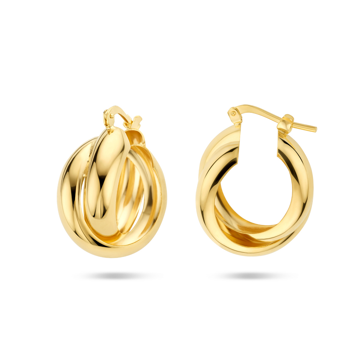 Zilver vergulde oorringen. 