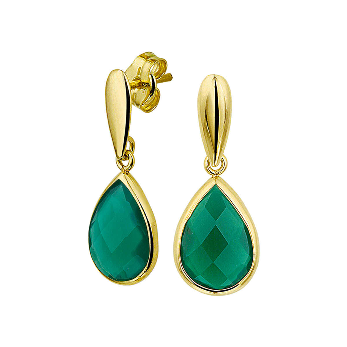 Beschrijving: Juist door het simplistische design is dit een echte eyecatcher. Ontdek hoe de kleuren van het goud en de edelsteen elkaar versterken. Details: Geelgouden oorhangers met groen agaat. De oorhangers zijn onderdeel van een set.  
Verpakt per: 1
Doelgroep: dames
Breedte: 7.5 mm
Hoogte: 20 mm
Zetting: entourage (kastzetting)