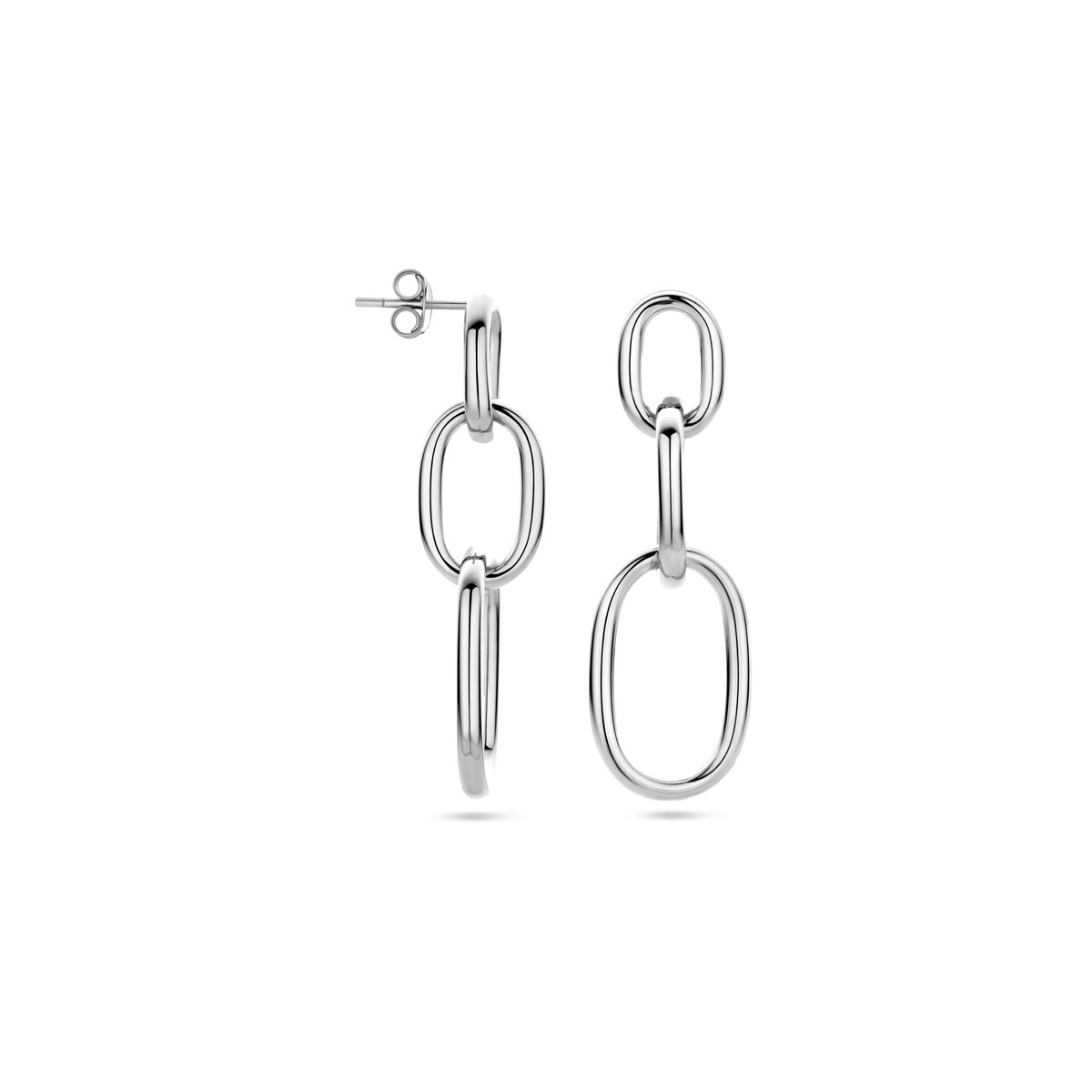 zilveren oorhangers, 3 ovalen (totaal 48mm)