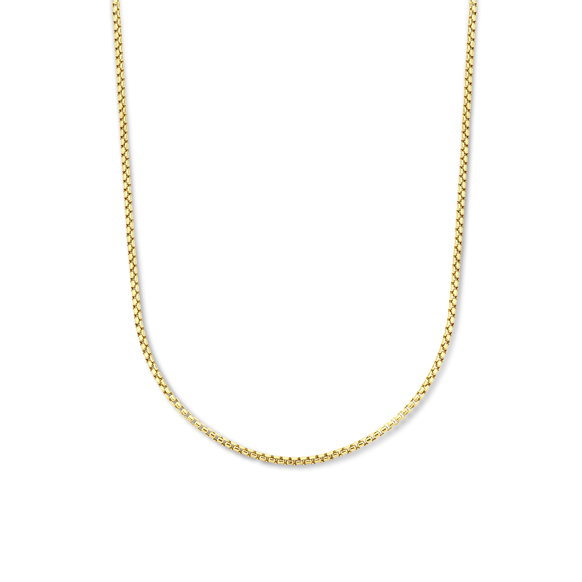 14k Geelgouden collier uitgevoerd met een venetiaanse schakel met een breedte van 2.5mm. Het collier heeft een stevige karabijn sluiting.