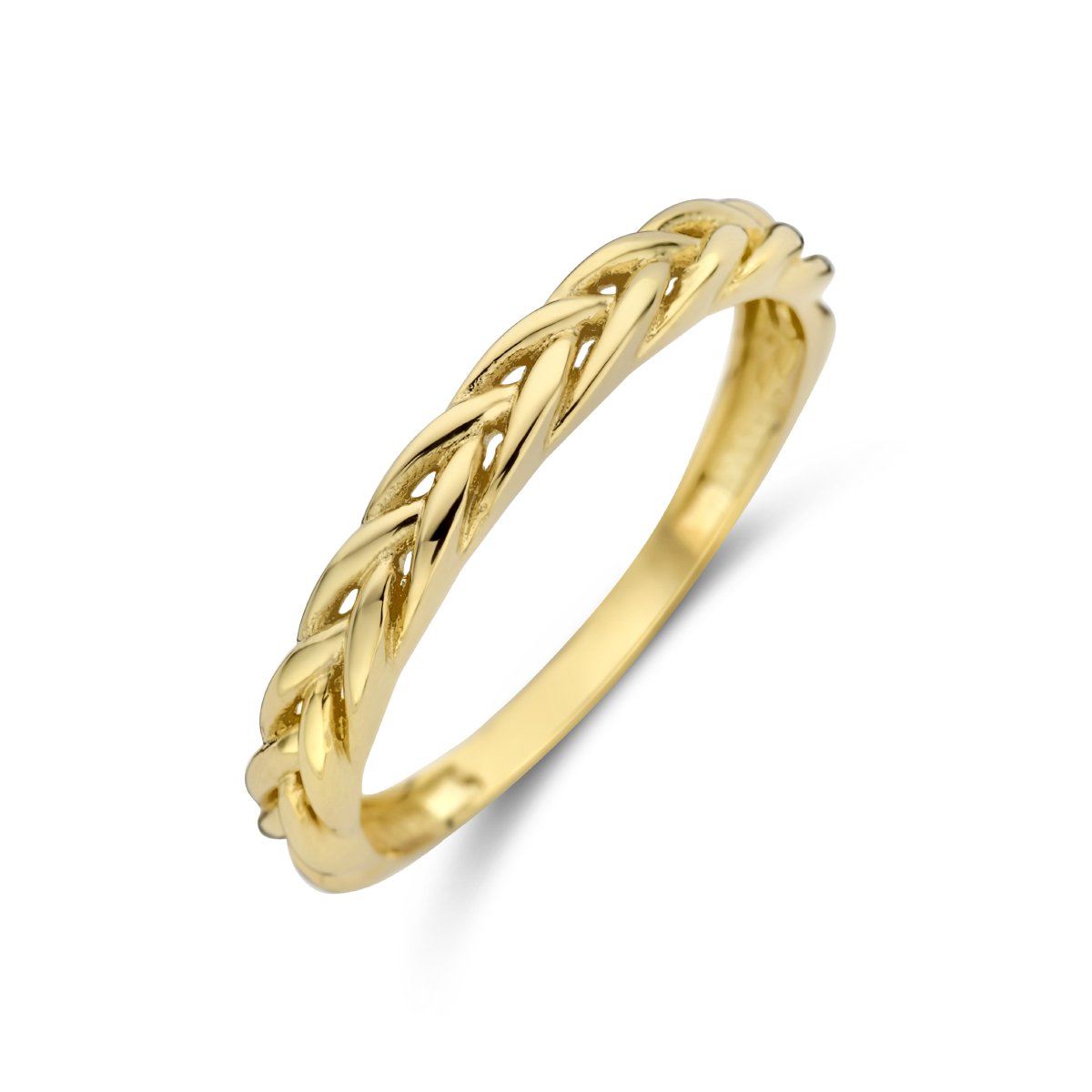 14k Geelgouden ring met een breedte van 3.0mm.