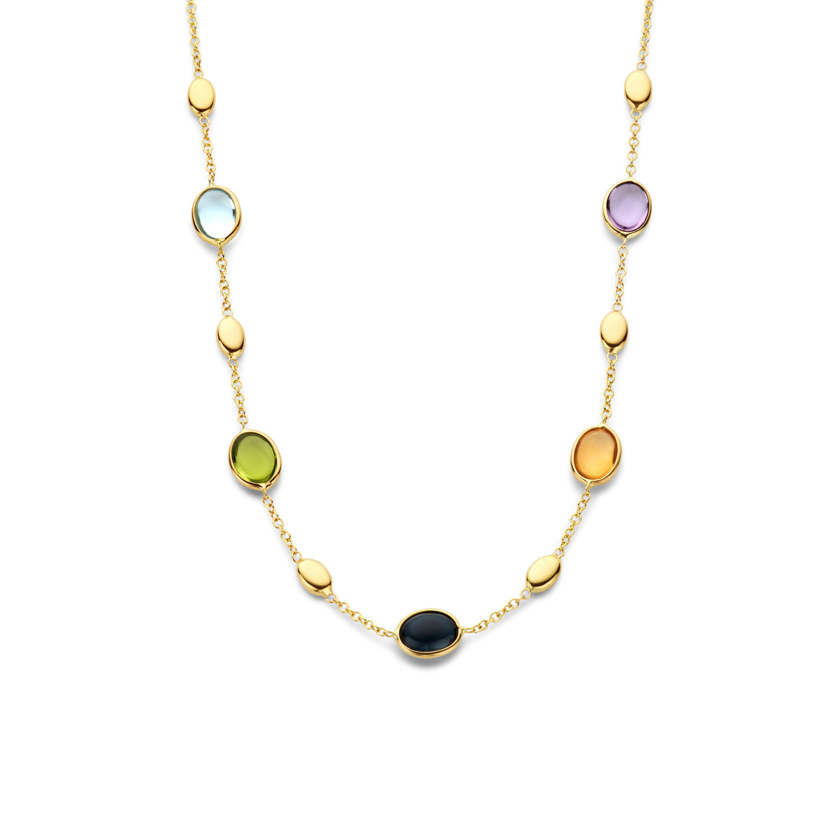 collier edelstenen 41 – 43 – 45 cm goud (geelgoud)