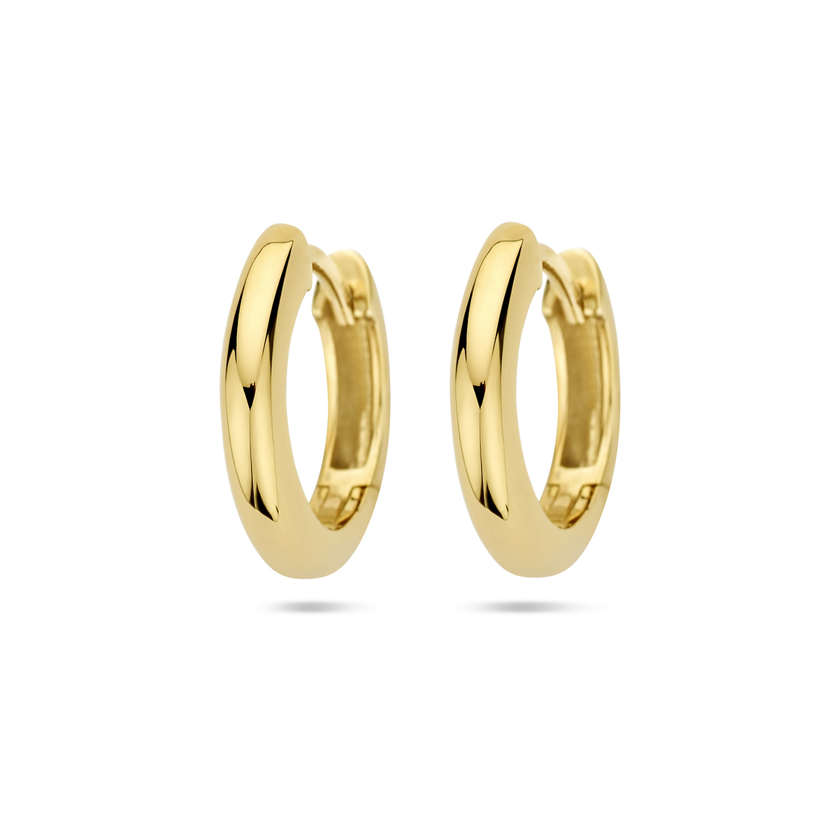14k Geelgouden klapoorringen met een breedte van 2.5mm.