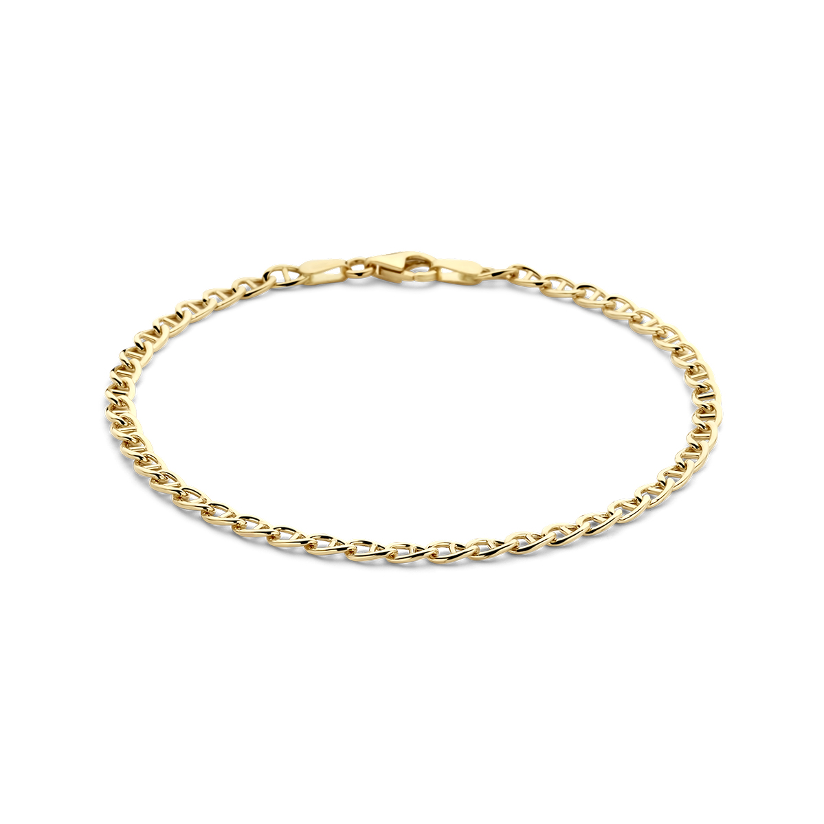 Gouden armband fantasie ankerschakel 18cm 3.3mm