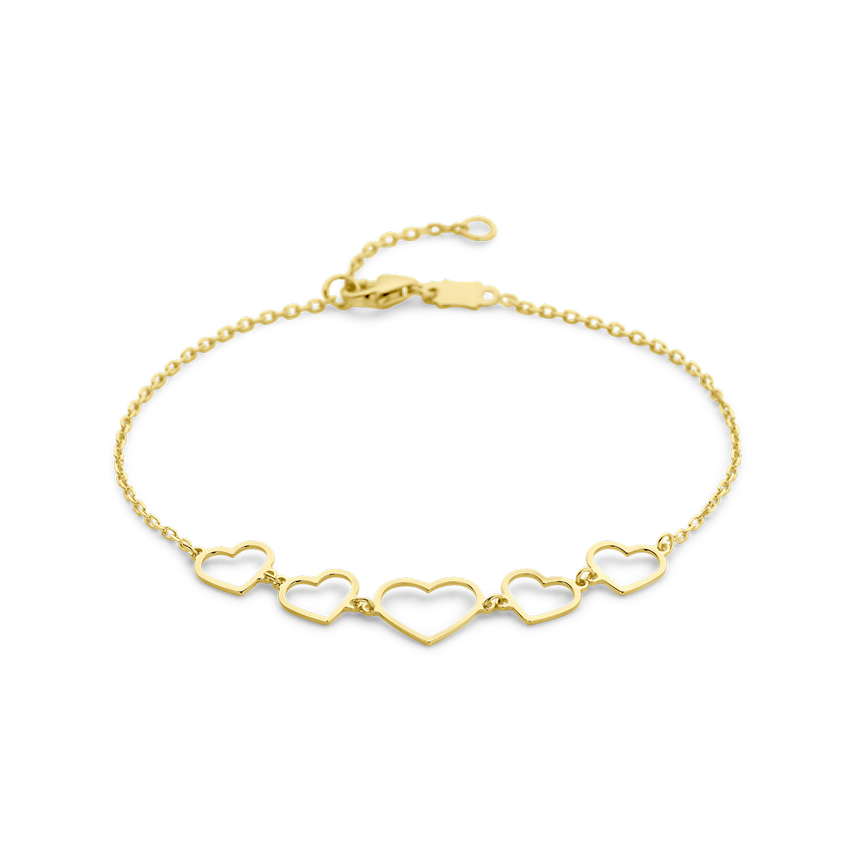 Gouden Armband met Open Hartjes