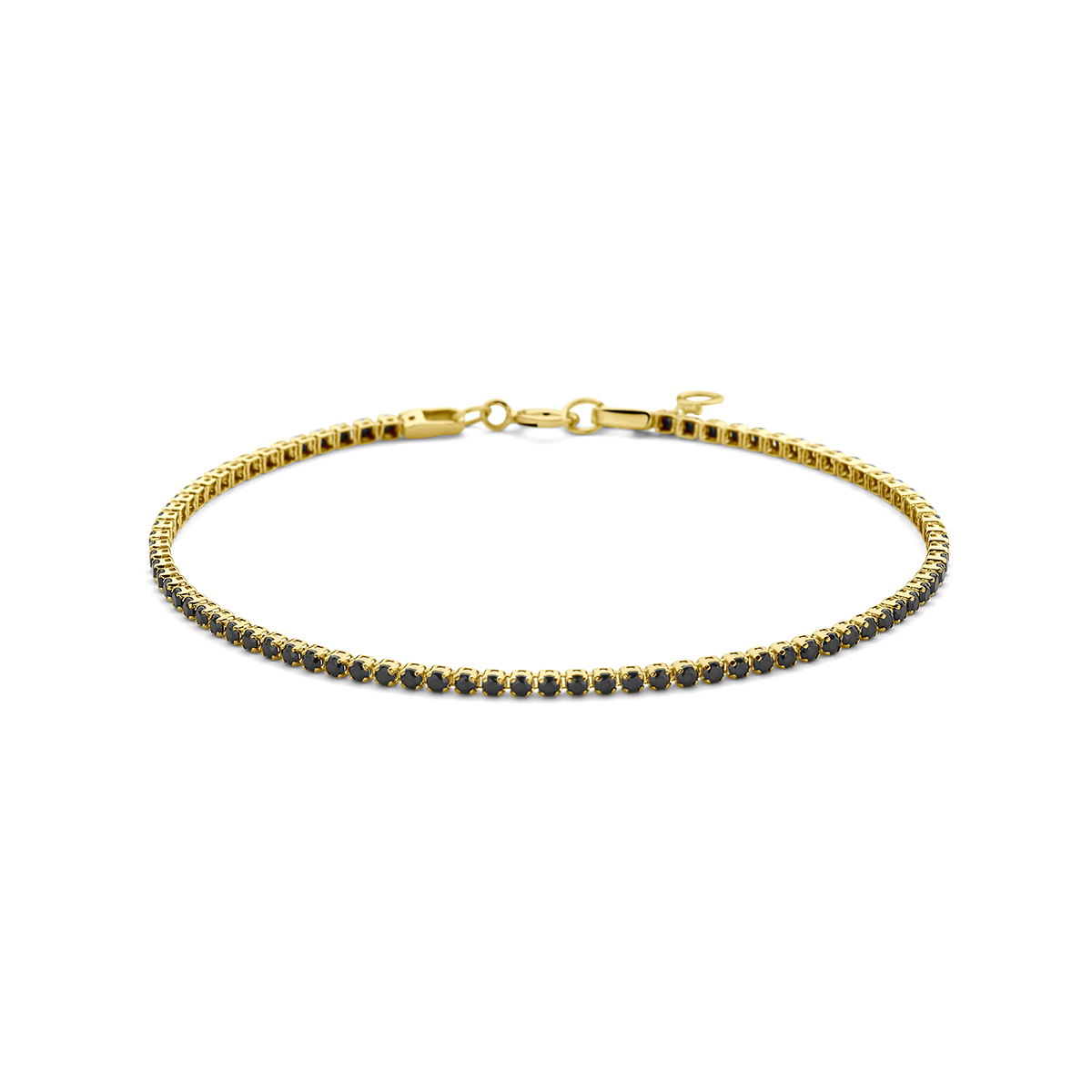 GEELGOUDEN ARMBAND MET SPINEL 18CM