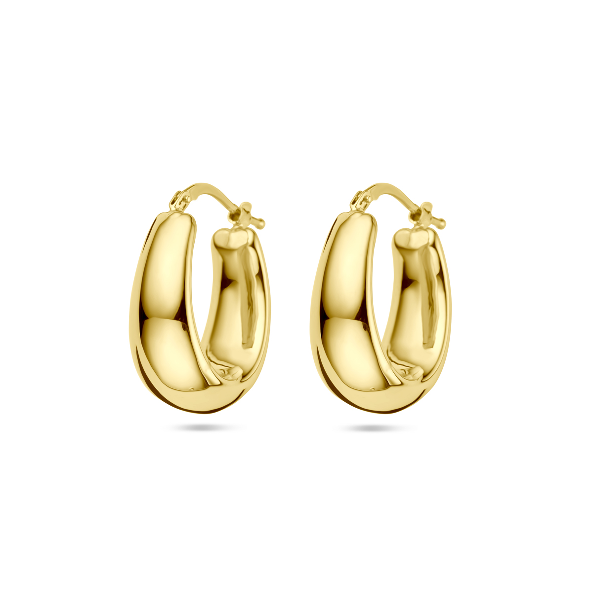 14k Geelgouden oorringen met een afmeting van 17x4.5mm.